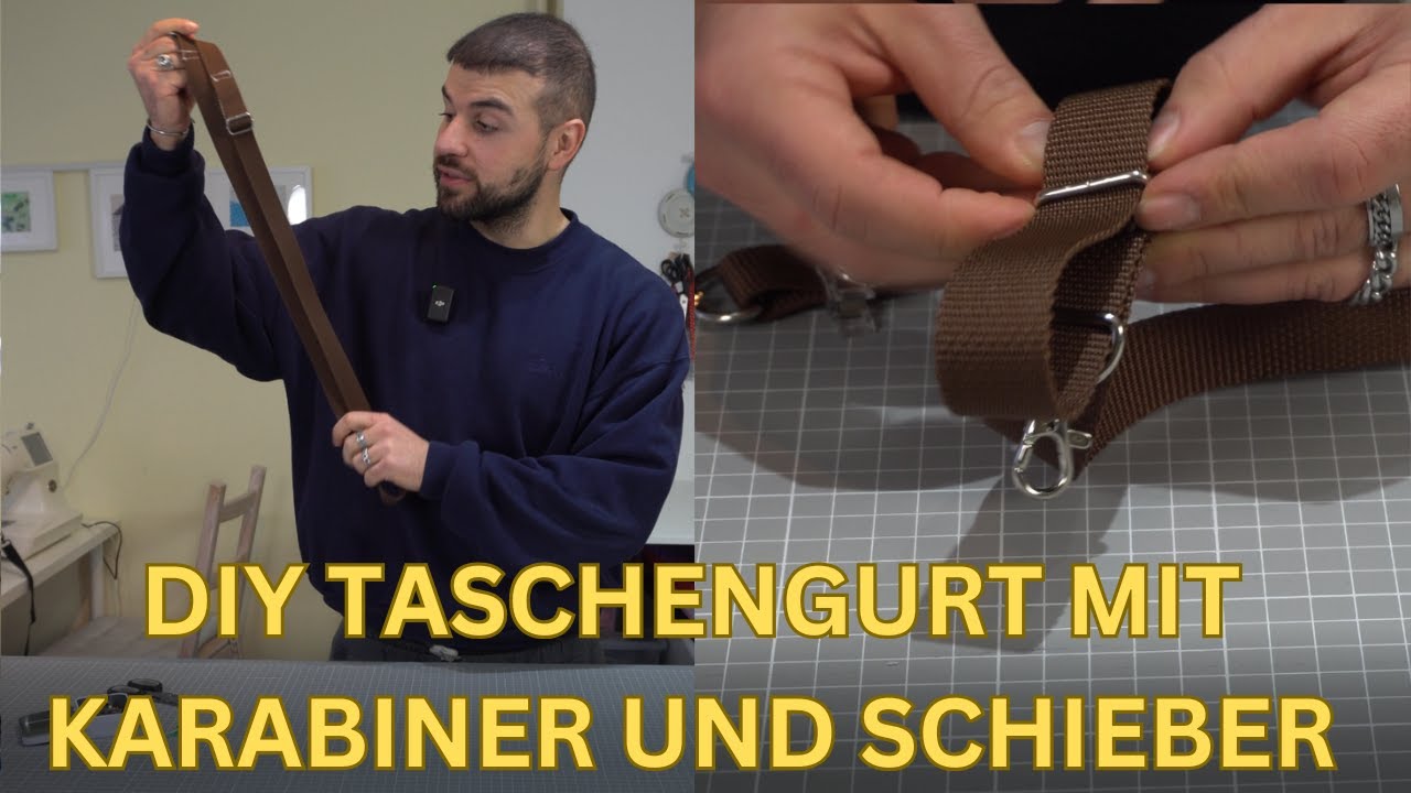 DIY Taschengurt mit Schieber und Karabiner befestigen