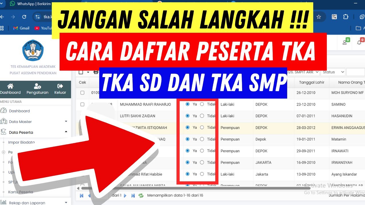 CARA PENDAFTARAN TKA | TERBARU&nbsp;- TKA&nbsp;SD DAN TKA&nbsp;SMP