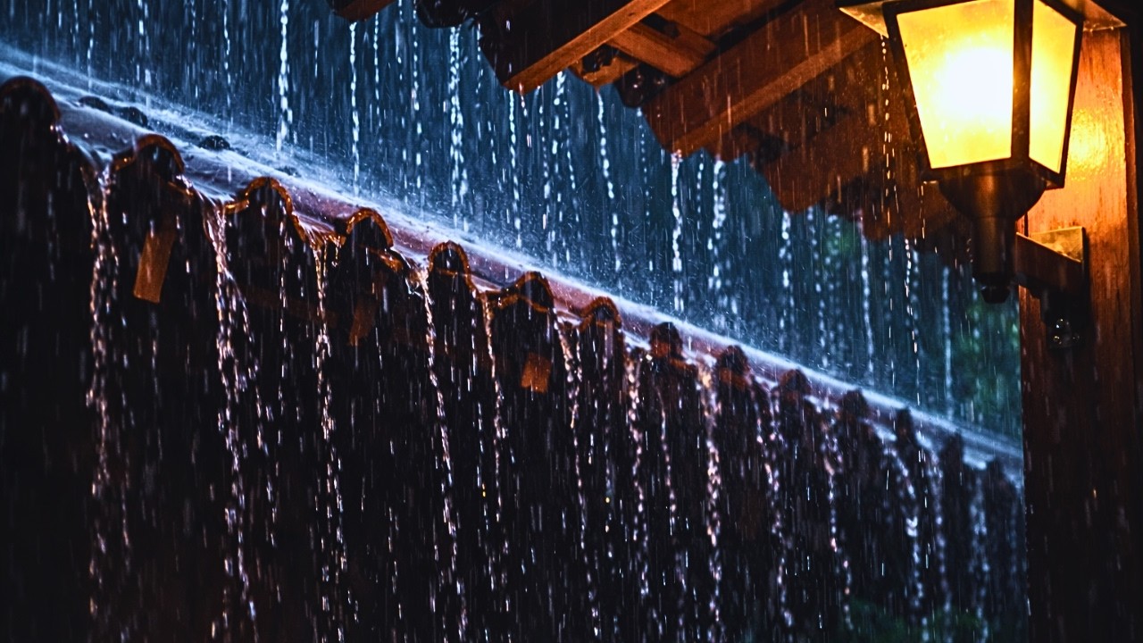 Sleep Deeply Tonight with Heavy Rain on Cabin Roof with Thunderstorm | Calm Rain Sounds for Sleeping