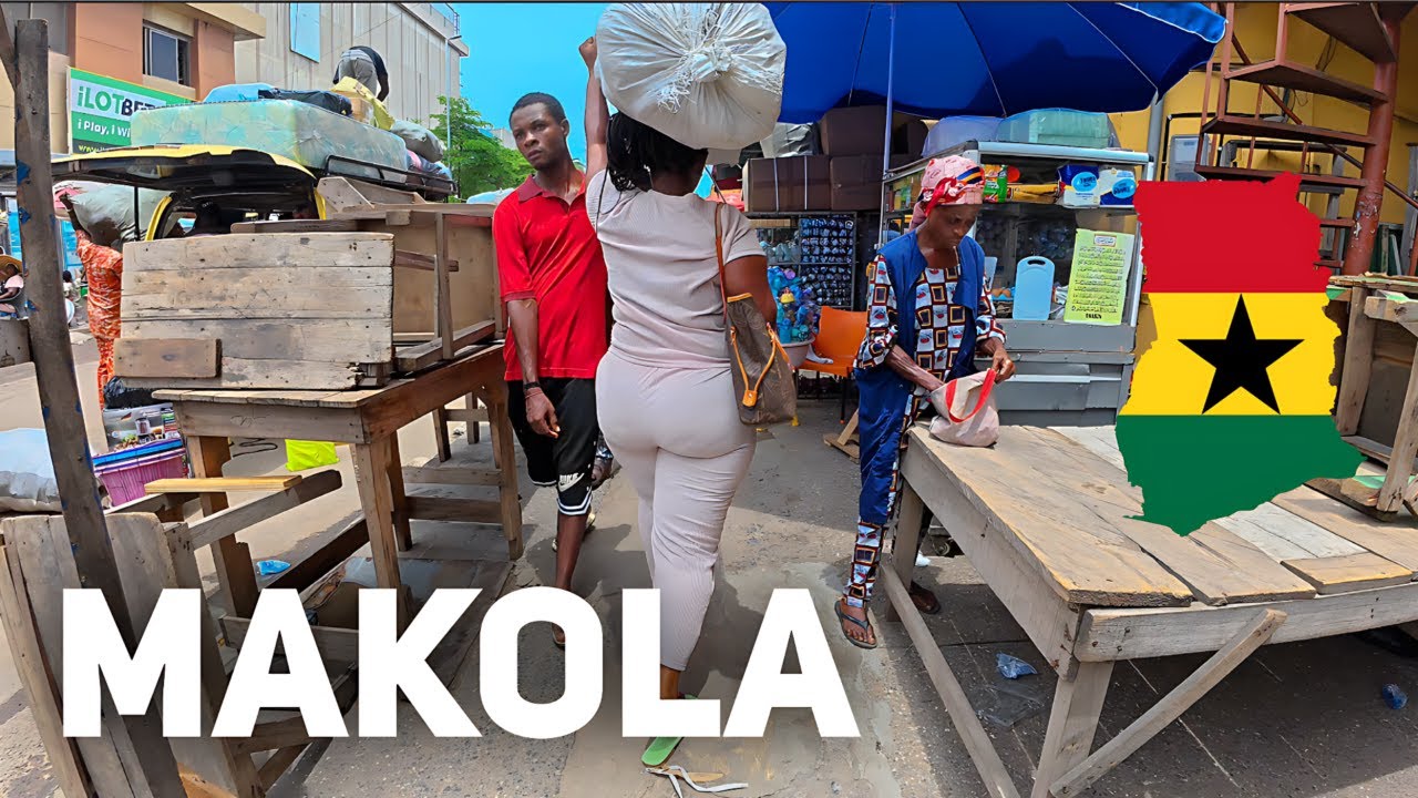 GHANA'S BIGGEST MARKET IN ACCRA!! MAKOLA MARKET TOUR + GHANA STREET FOOD | ACCRA, GHANA