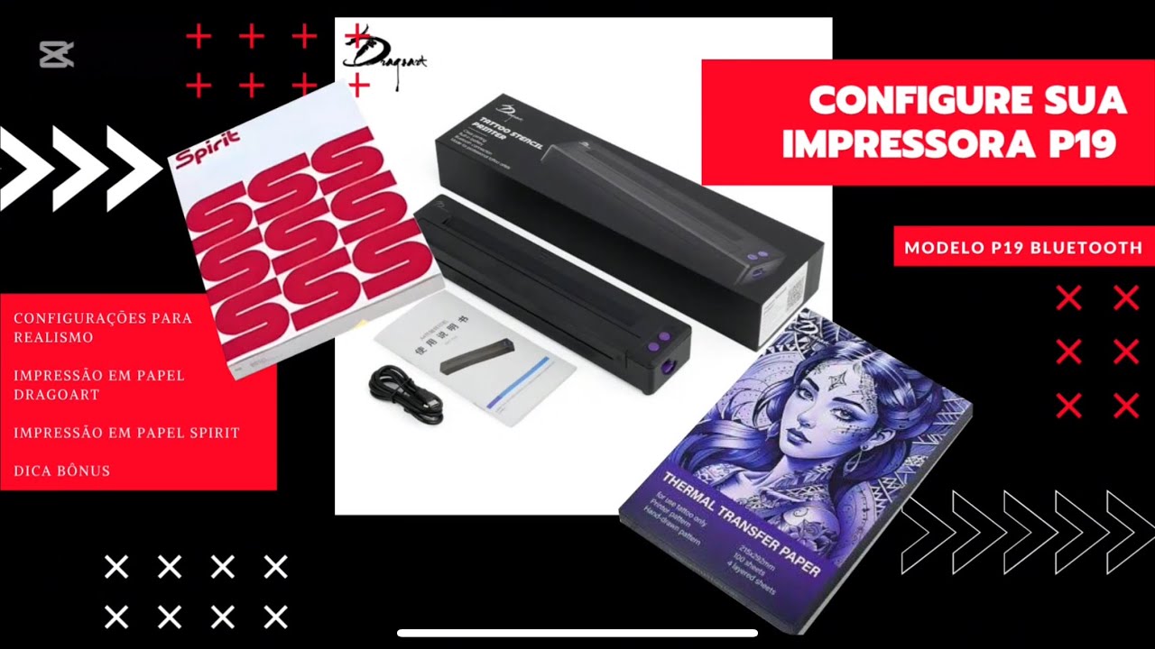 Impressora Térmica P19 configurada para realismo e comparativo de papel Spirit
