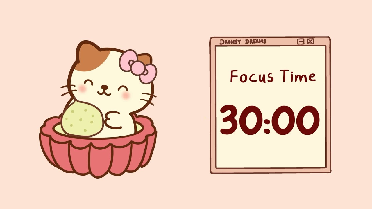30/10 Pomodoro Timer for ADHD | 2-Hour Deep Focus Study Session ✨