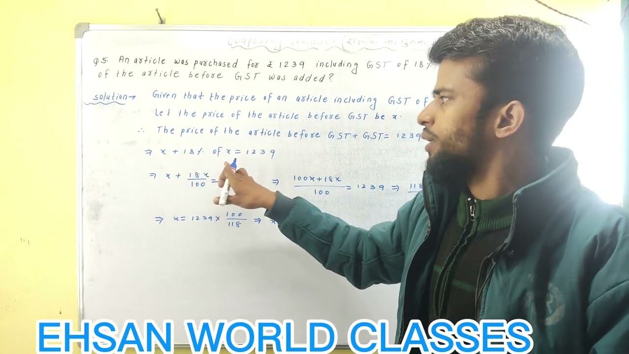 CLASS-8TH# EX-7.2#Qno -5# राशियों की तुलना # comparing quantities # explain in very simple language 