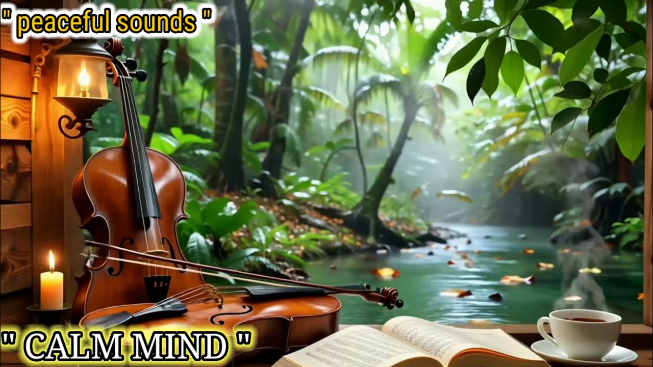 Relaxing Violin in a Tropical Forest 🌿 Flowing River Sounds for Deep Relaxation