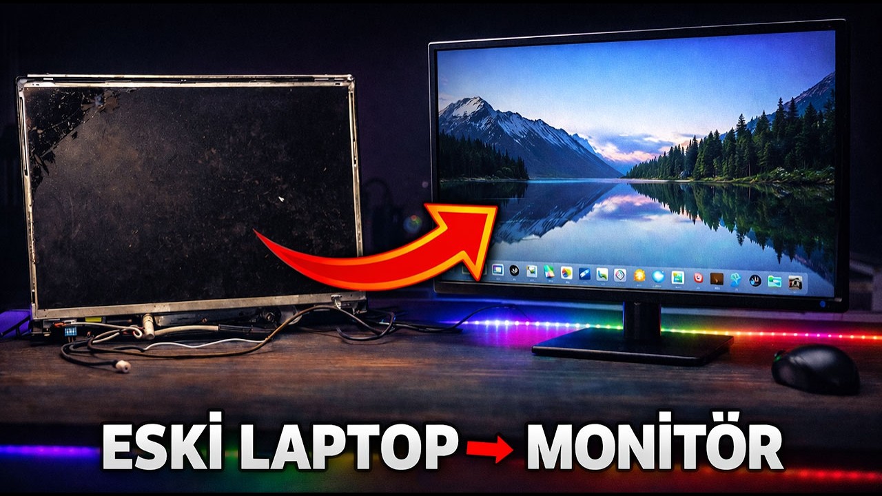 ESKİ LAPTOP LCD EKRANINI HARİCİ MONİTÖRE NASIL ÇEVİRİLİR? - Taşınabilir Monitör Yapımı!