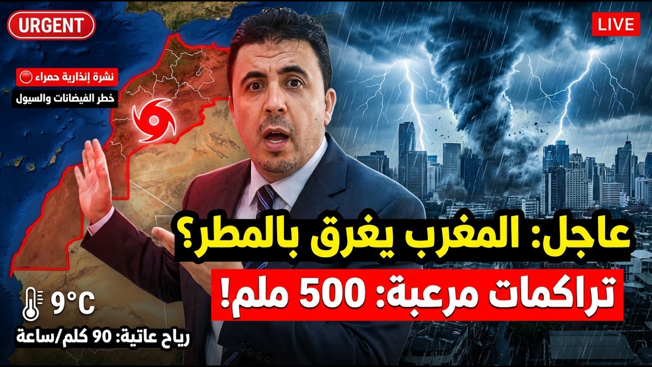 عاجل: انقلاب جوي شامل وإنذار أحمر! 🚨 هل يغرق المغرب تحت 