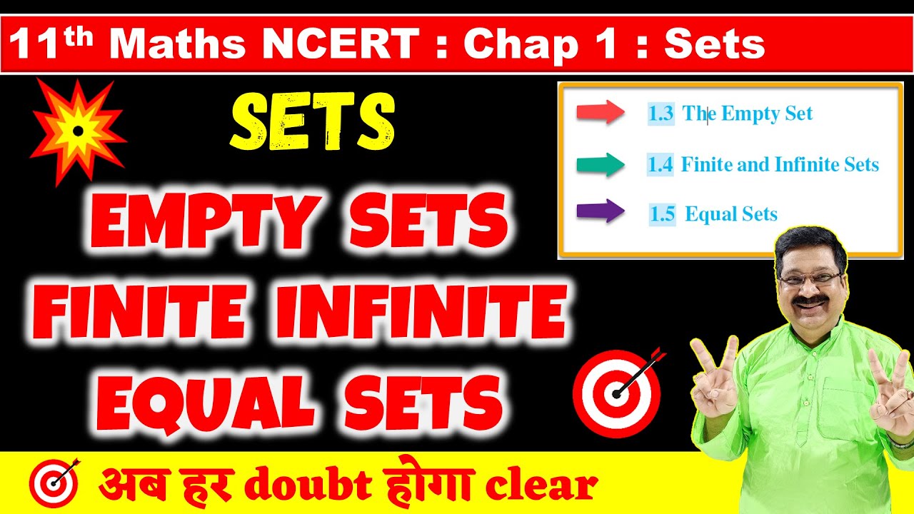 #3 Empty Sets, Finite & Infinite Sets, Equal Sets, Sets NCERT Class 11 Maths, NCERT Class 11 Maths