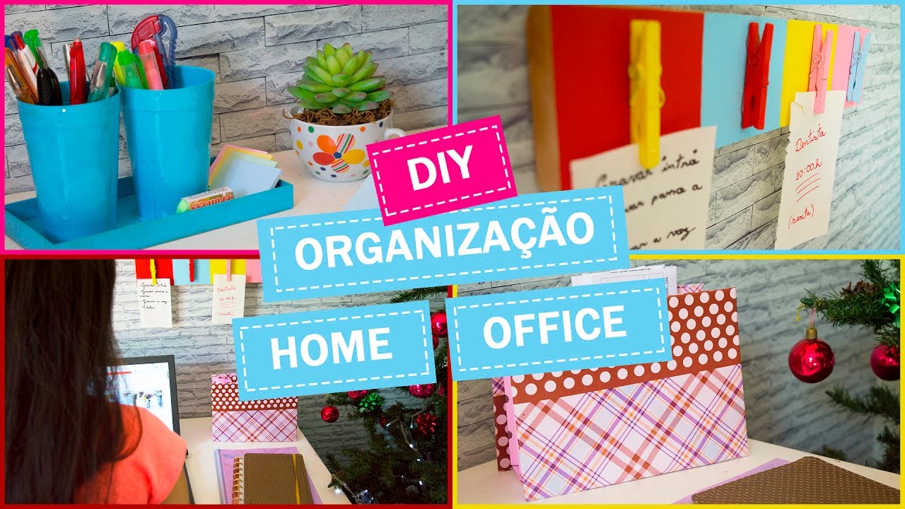 DIY - Ideias FÁCEIS e BARATAS de organização para o home office