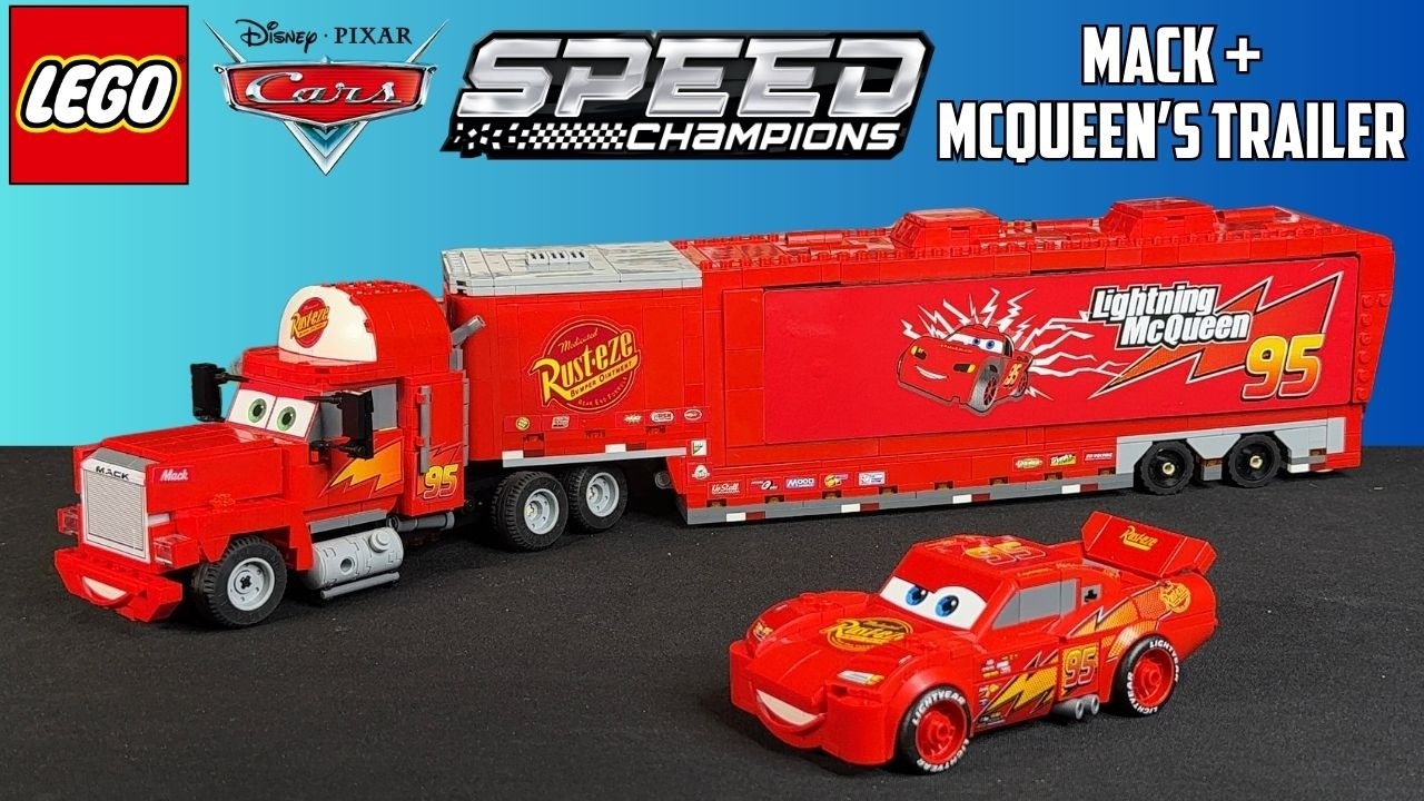 Самодельная модель LEGO Disney Cars MACK + трейлер МакКуина из серии Speed ​​Champions (и как вы ...
