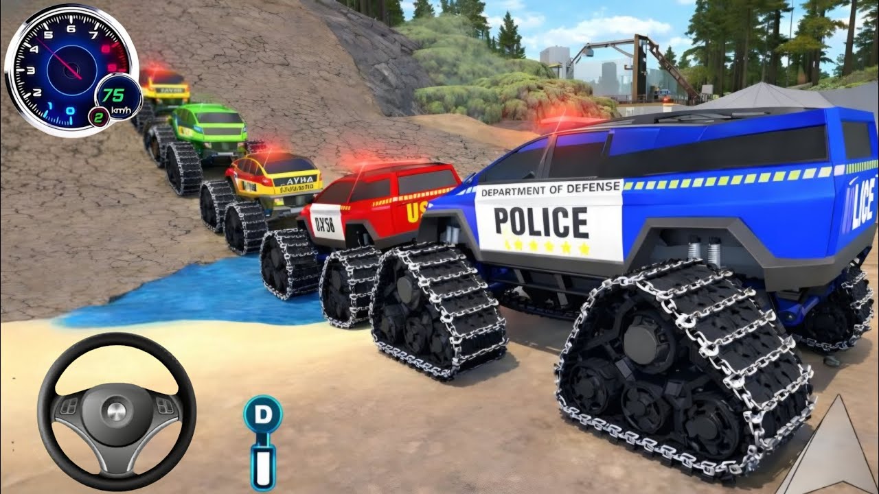 Juegos De Carros - Police Monster Truck Impossilbe Driver #15- US Car Stunts Racing Android Gameplay