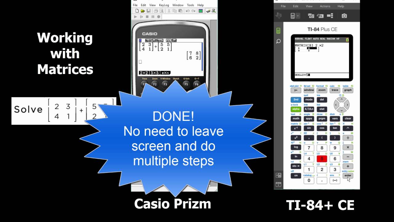 Casio vs TI - Matrices