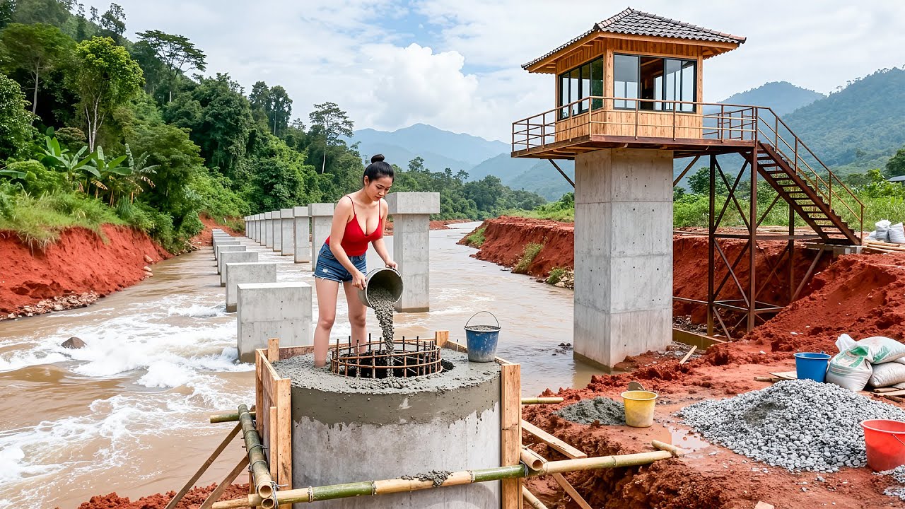 TIMELAPSE: House Destroyed by Wind, Girl Builds a High-Rise Observation Cabin for the Farm
