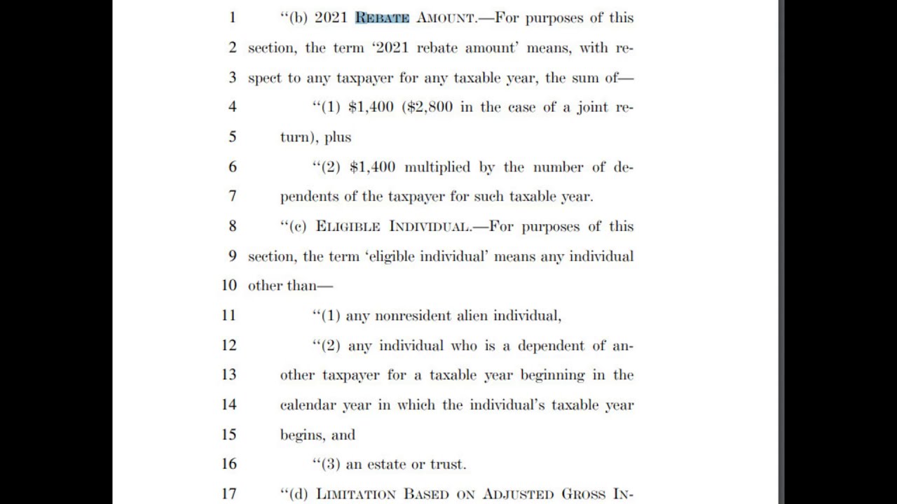 2021 New Stimulus Bill - third stimulus check - $,1400 - How much do you get per child and dependent