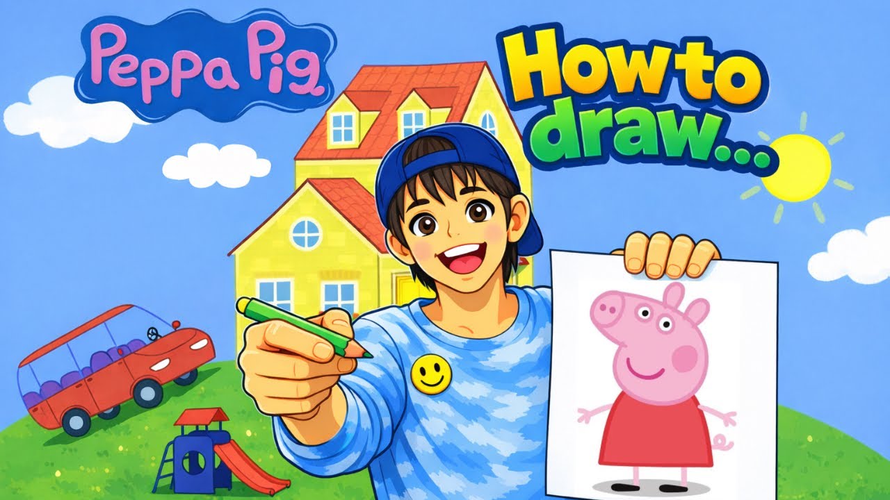 HOW TO DRAW PEPPA PIG! (EASY FOR KIDS!)