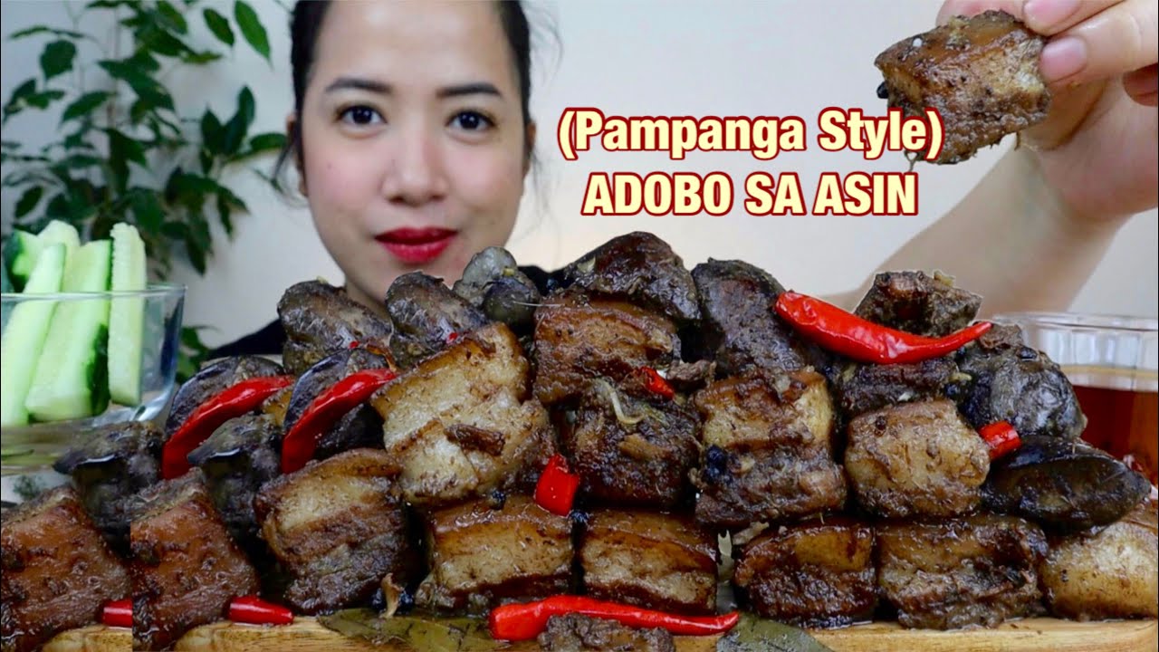 ADOBO SA ASIN NG PAMPANGA | MUKBANG WITH RECIPE | PINOY FOOD