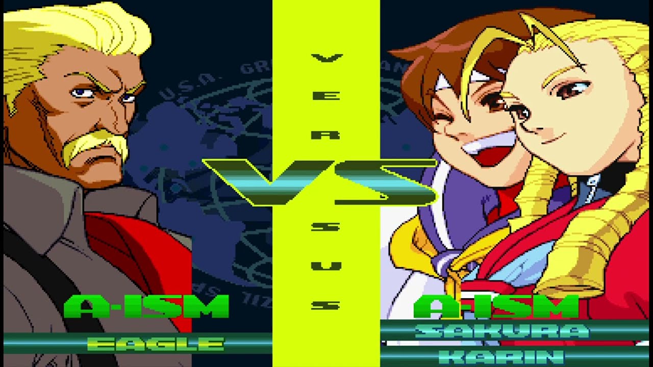 Eagle VS Sakura and Karin – Street Fighter Alpha 3 Max