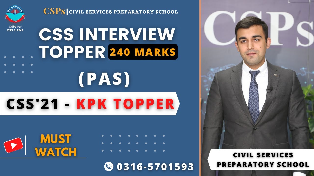 CSS'21 Final result | KPK topper Mock interview | Saif ul Islam | CSPs - CSS and PMS Academy