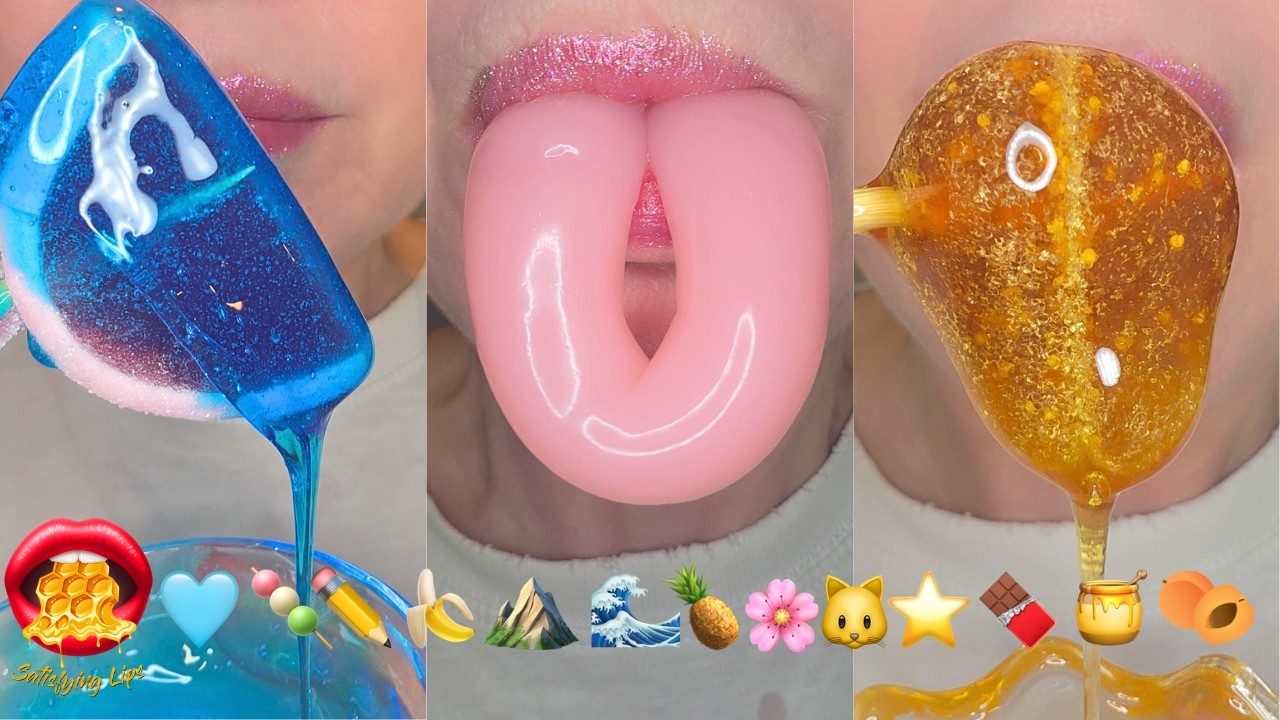 ASMR Satisfying Eating Emoji Food Challenge Mukbang Compilation