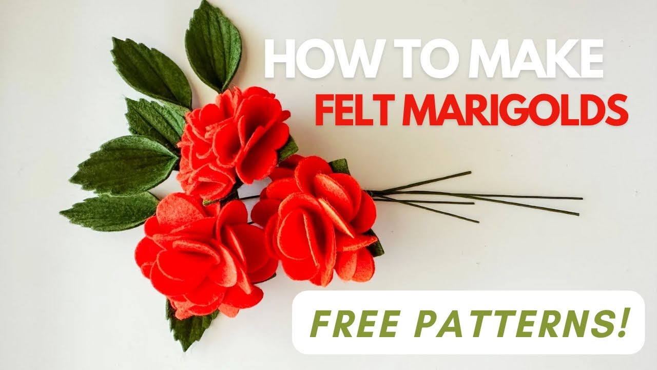 FREE PATTERN! How to Make Felt Marigold Flower Bouquets