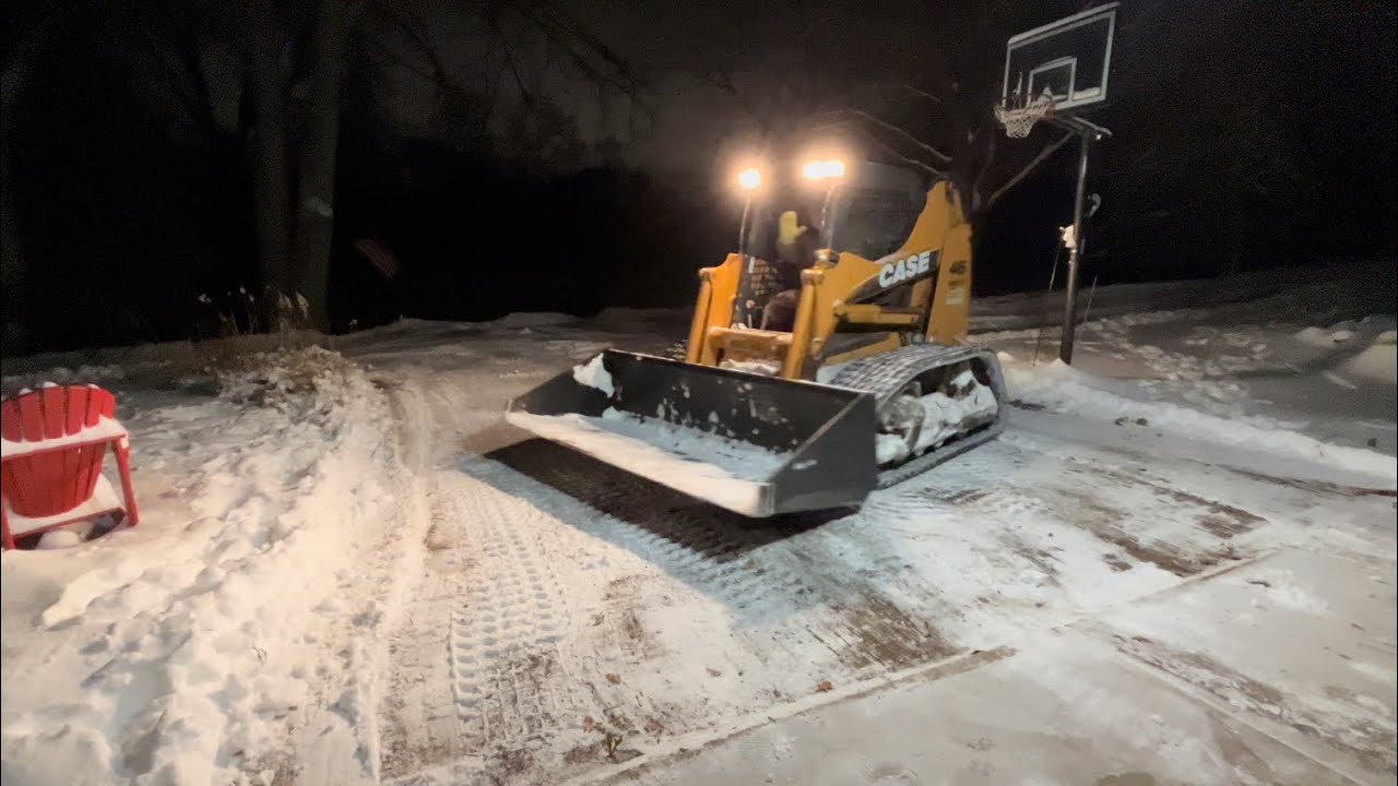 Driveway Cleanup - Case 445 & 96” Snow Bucket