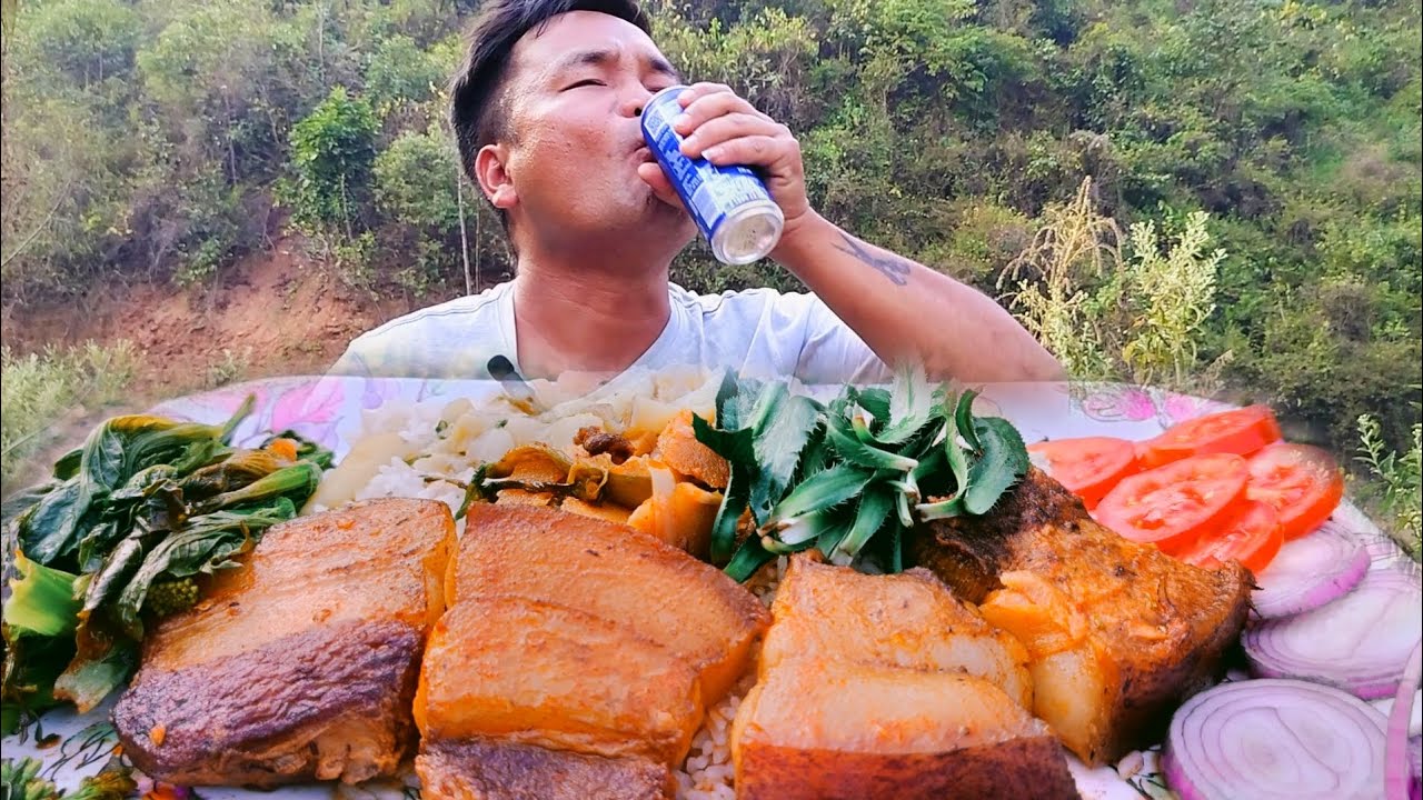 EATING DELICIOUS PORK BELLY||ASMR_MUKBANG||NORTHEAST MUKBANG