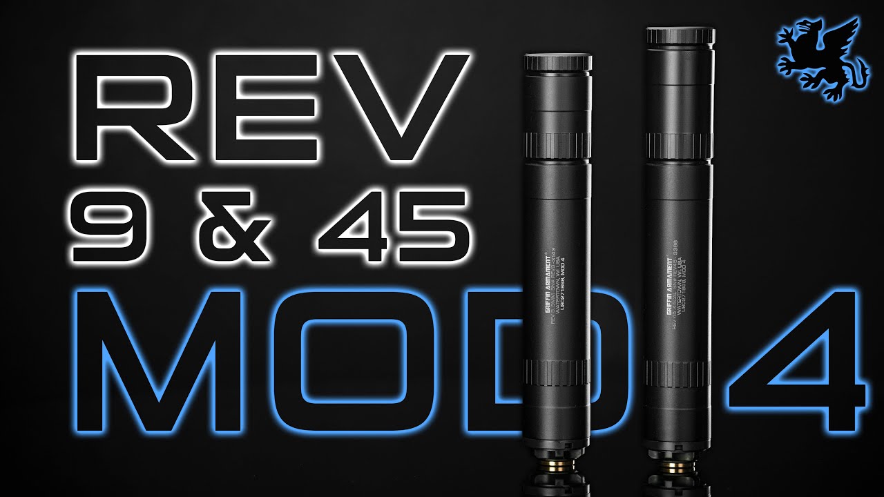 Griffin Armament Revolution 9 & 45 MOD 4 Pistol Suppressors