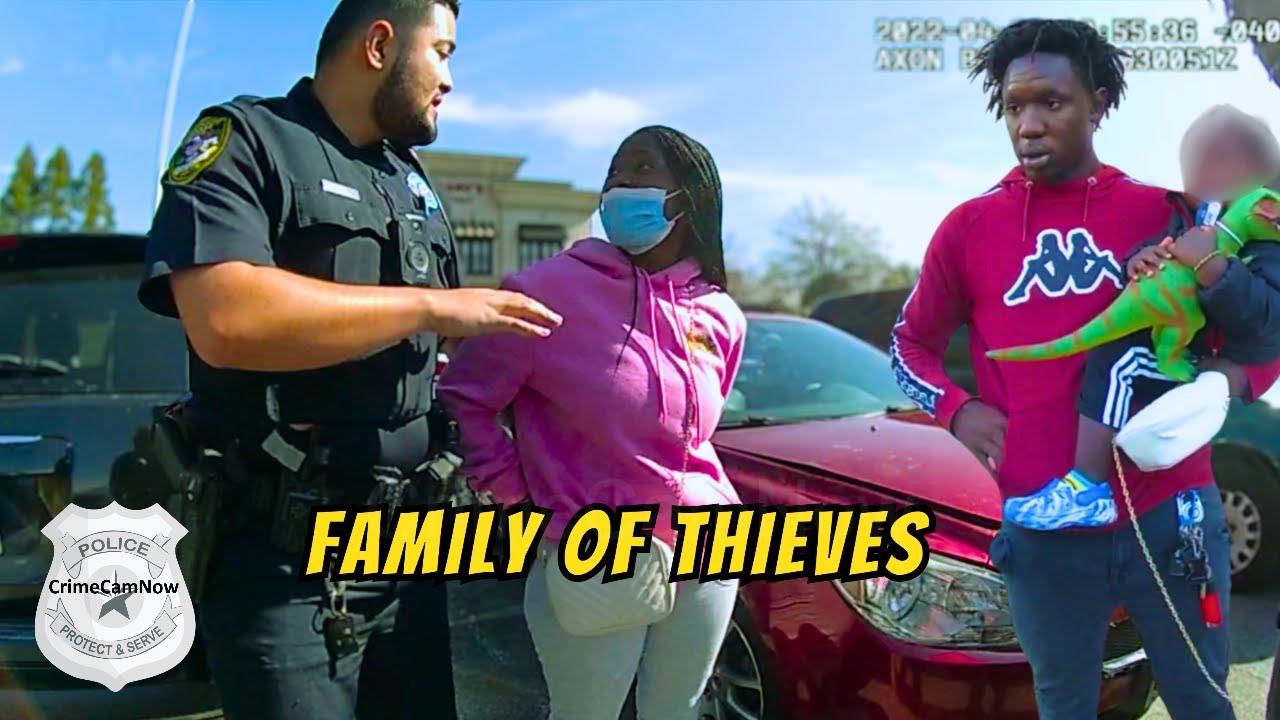 Family Caught Shoplifting: Tears, Arrest, and Stolen Goods