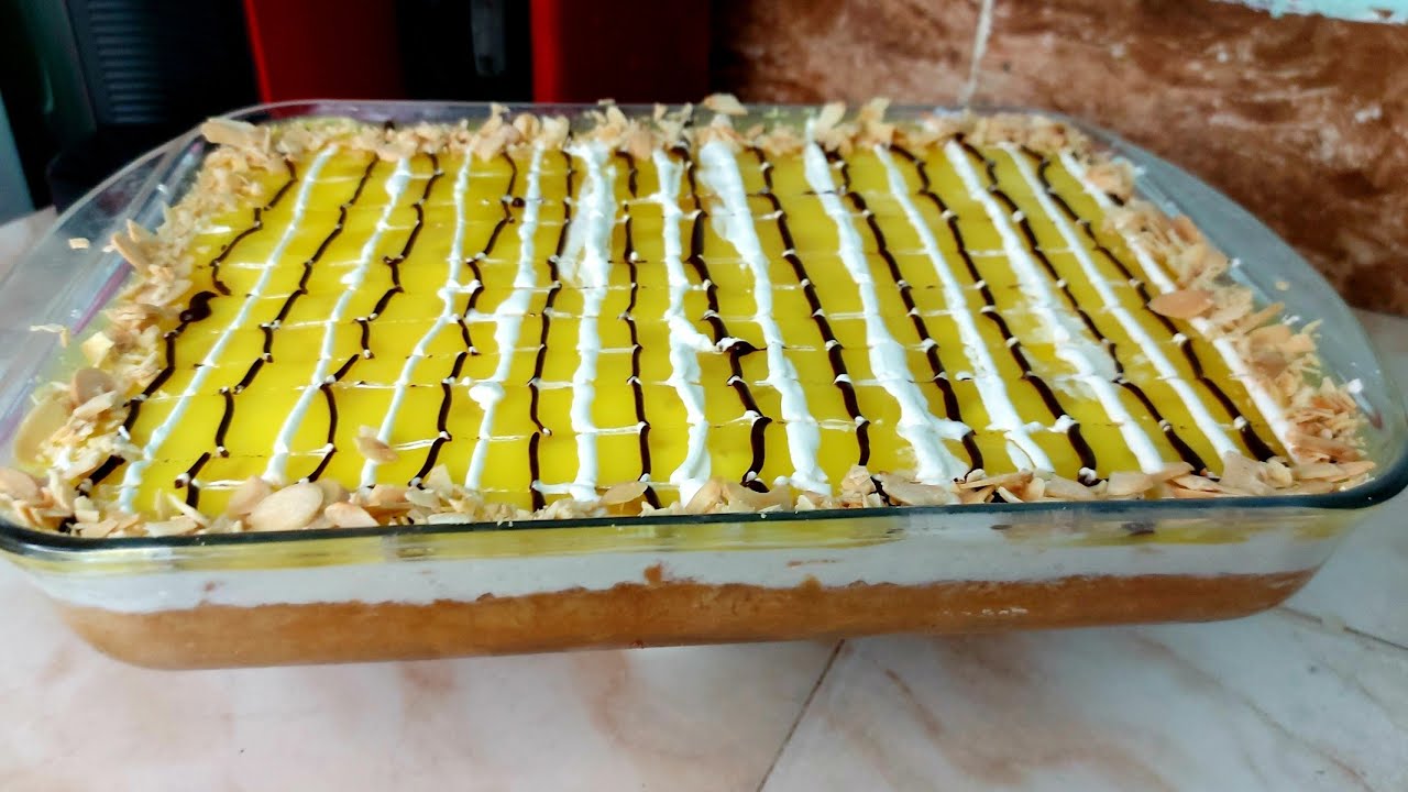 طورطة باردة بتلات طبقات منعشة سهلة وسريعة التحضير بمكونات موجودة فكل منزل