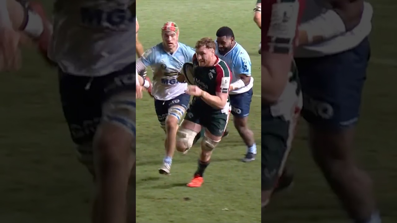Ollie Chessum pouncing on a loose ball for Leicester Tigers 🐯 | @InvestecChampionsCup@PremSportsTV
