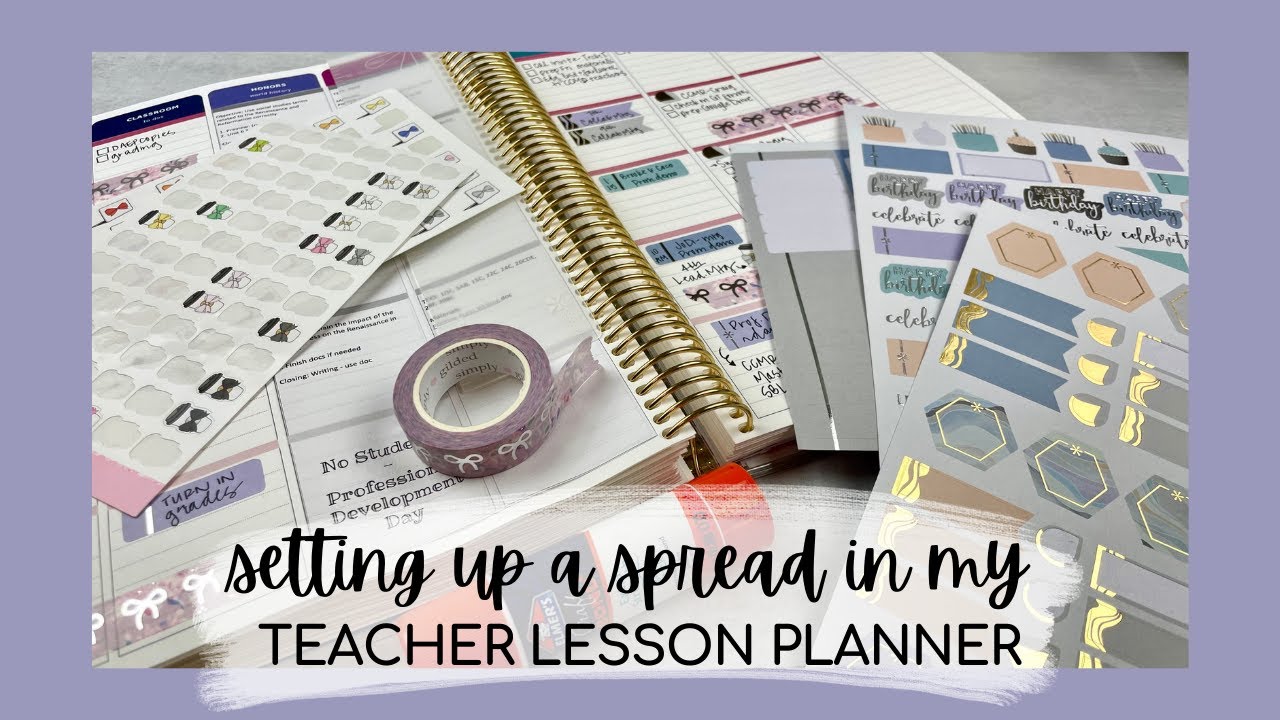 SET UP A TEACHER PLANNER SPREAD WITH ME! | ft. ec teacher lesson planner | tattooed teacher plans
