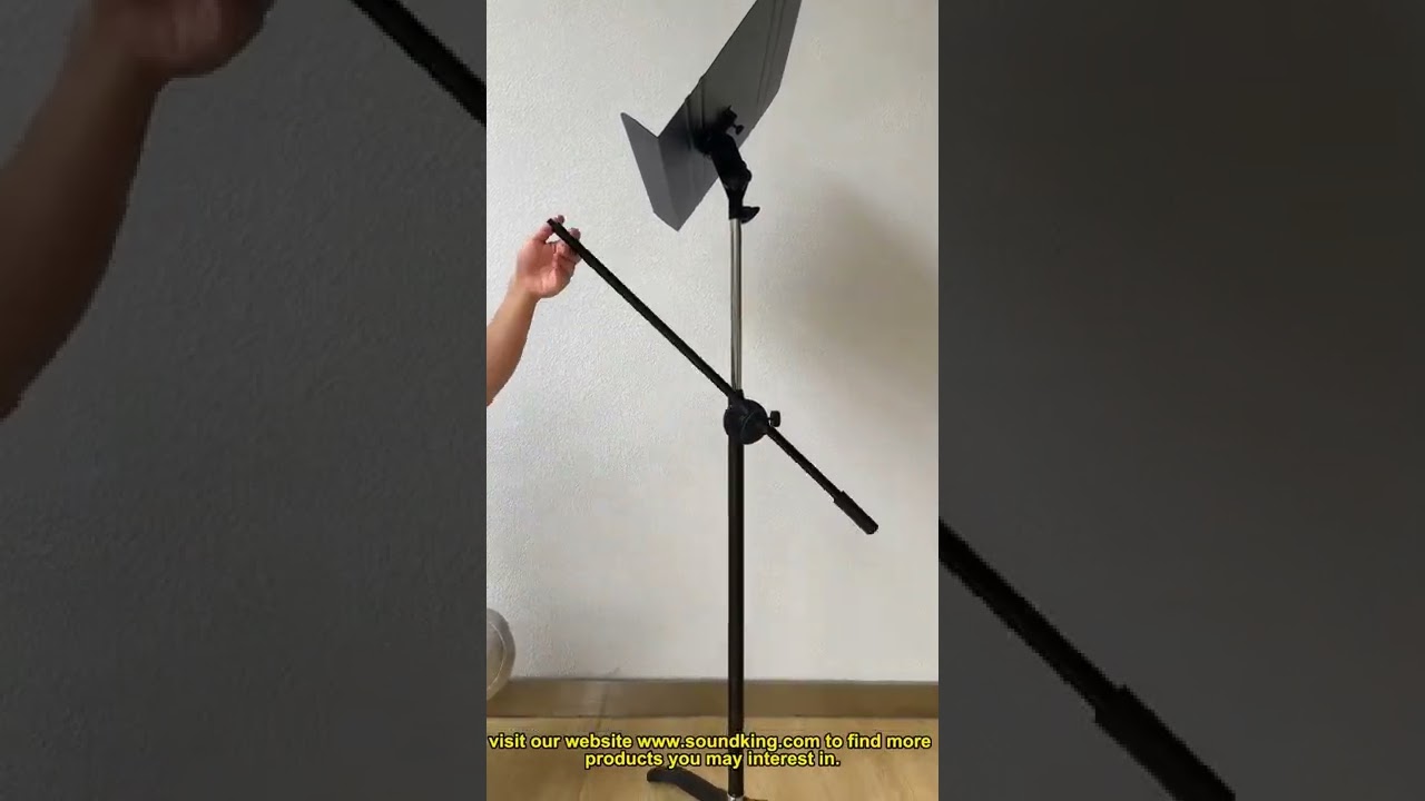 Adjustable Music Sheet Stand with Clamp-on Mic Boom