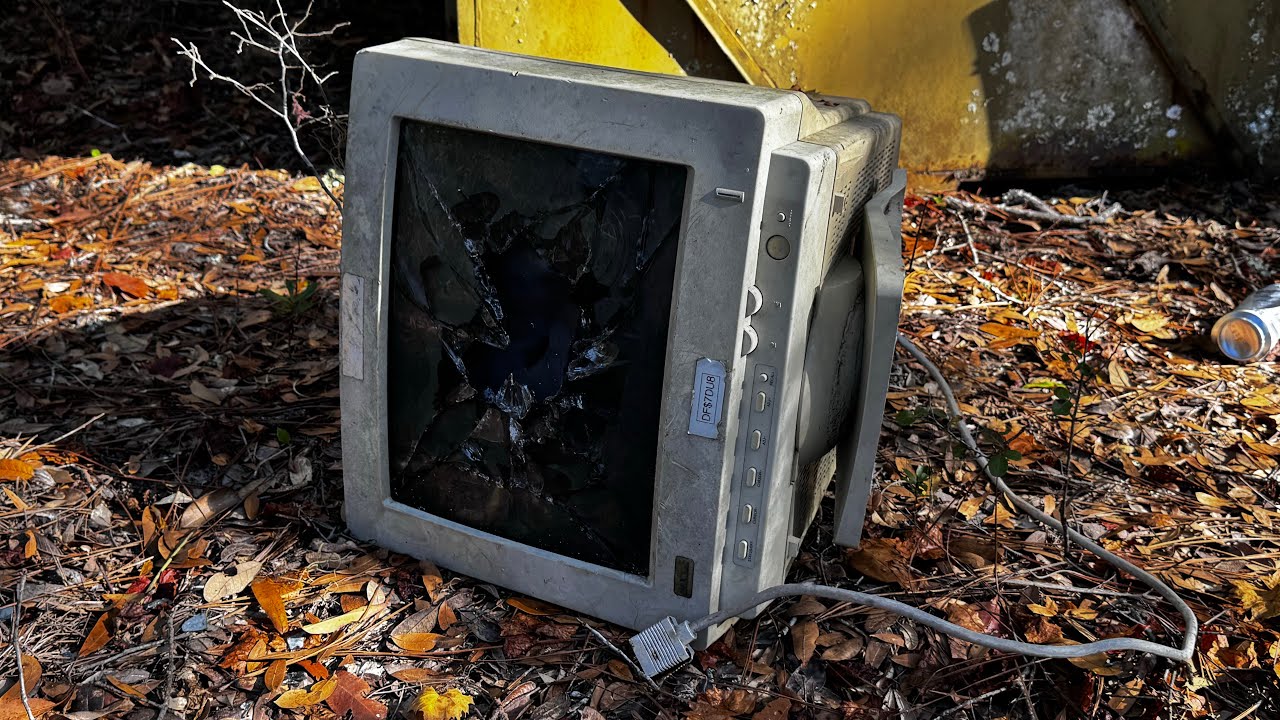 Smash Dumped Vintage MaxTech CRT Monitor