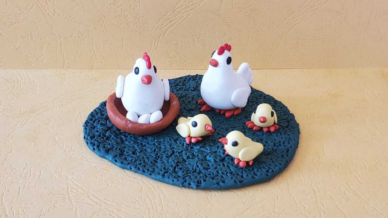 Hen with polymer clay | hen polymer clay | Polymer clay tutorial | how to make hen with polymer clay
