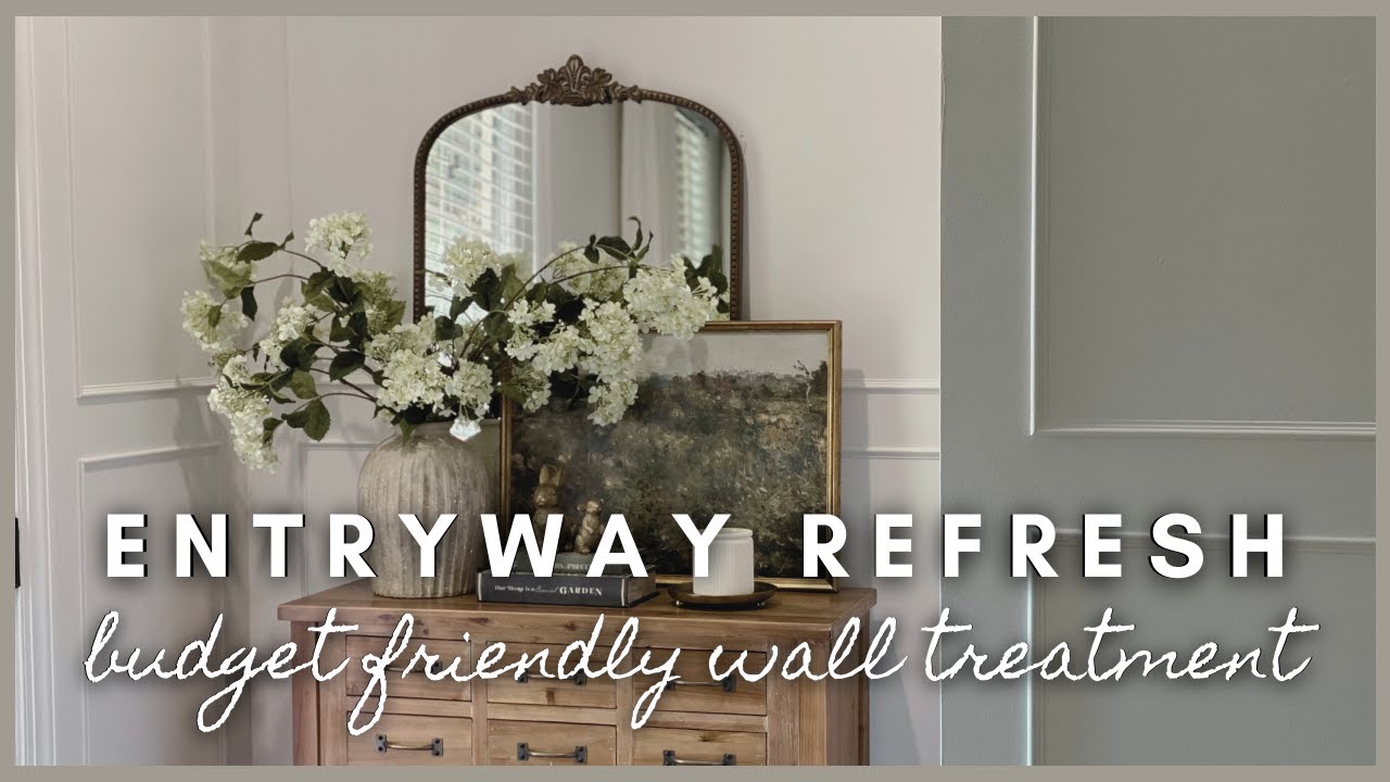 Entryway Refresh | budget friendly wall treatment DIY