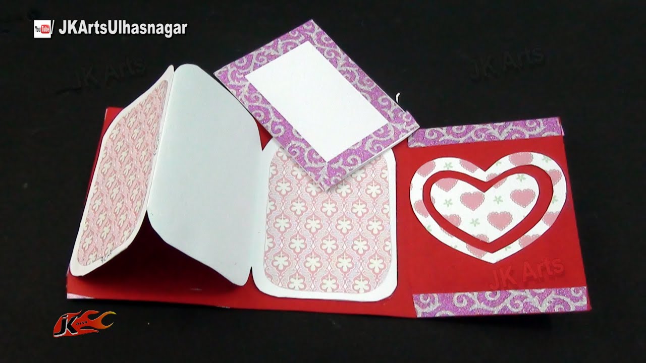 Valentine's Greeting Card for Scrapbook | How to make | JK Arts 981