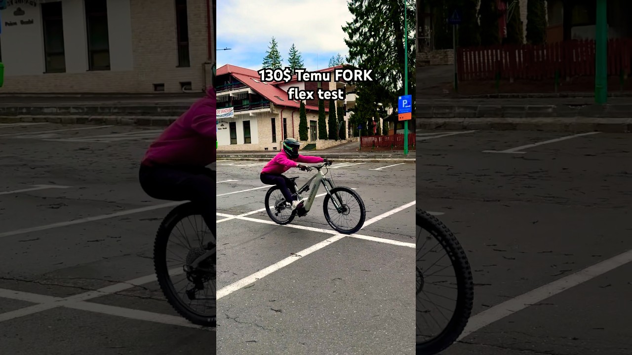 130$ MTB Temu Fork Suspension flex TEST 😭 #mtb #bike #downhill #temu #flextest