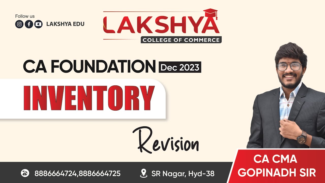 RAPID REVISION INVENTORY || CA FOUNDATION DEC 2023 || BY CA CMA GOPINADH SIR ( AIR 23 )