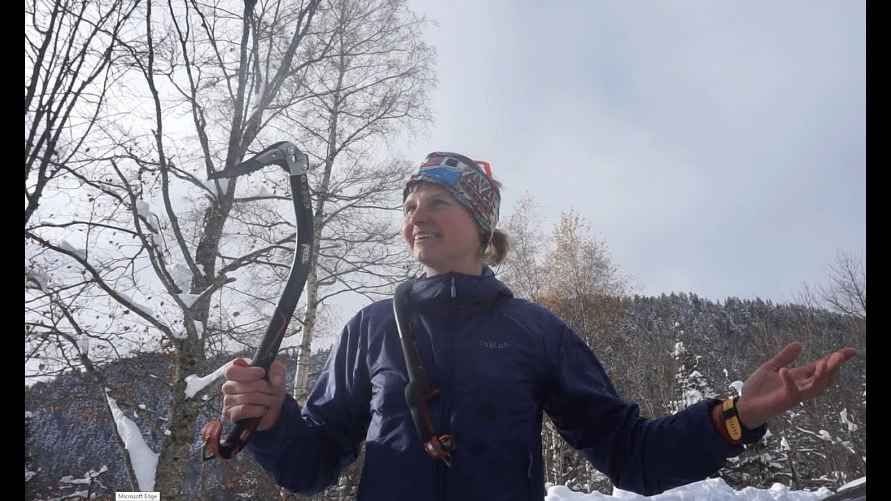 Petzl Nomic ijsbijl review door Line van den Berg - Klimwinkel.nl