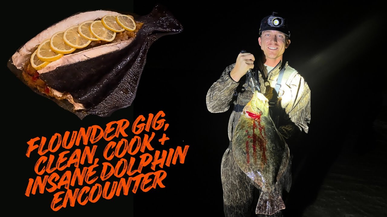 BIGGEST Flounder I’ve Ever Gigged! Catch, Clean, & Cook Cajun Stuffed Flounder! 