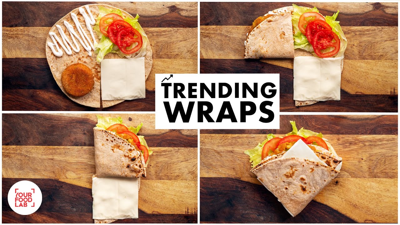 6 Trending Wrap Hack Ideas | Pav Bhaji, Aloo Tikki, Pizza, Schezwan, Shawarma, Strawberry Nutella