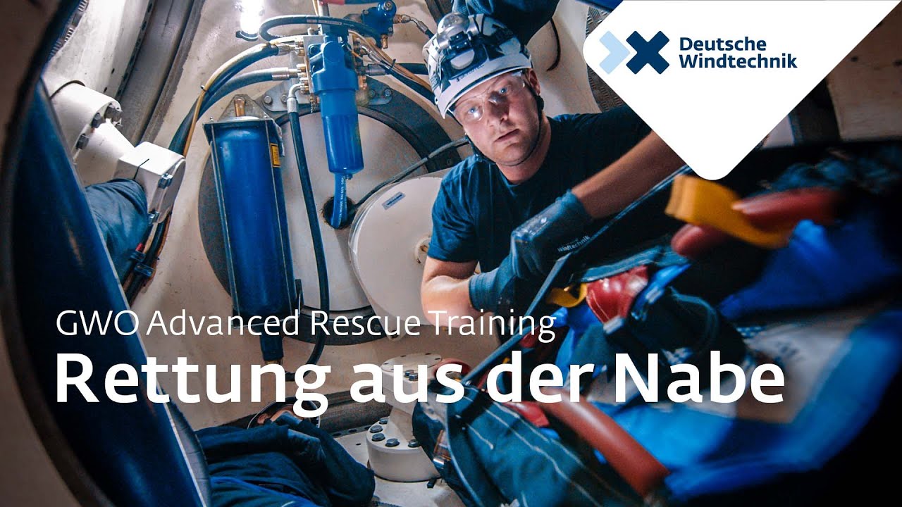 Naben-Rettung Vestas V80: GWO Advanced Rescue Training der Deutschen Windtechnik