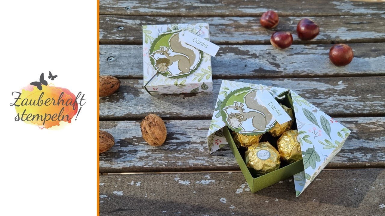 Diagonale Box | Rocher | Verpackung | NUTS ABOUT SQUIRRELS | FRÖHLICHER WALD | Stampin' Up | DIY