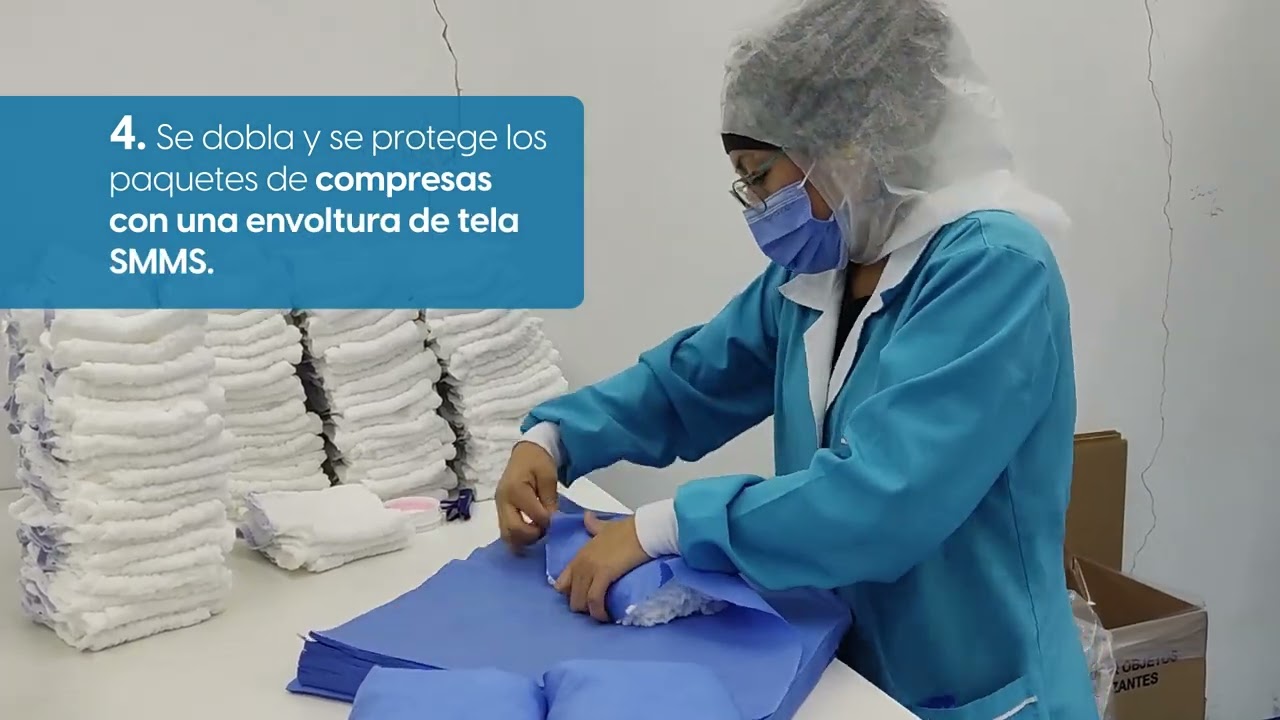 Proceso de fabricación compresas quirúrgicas