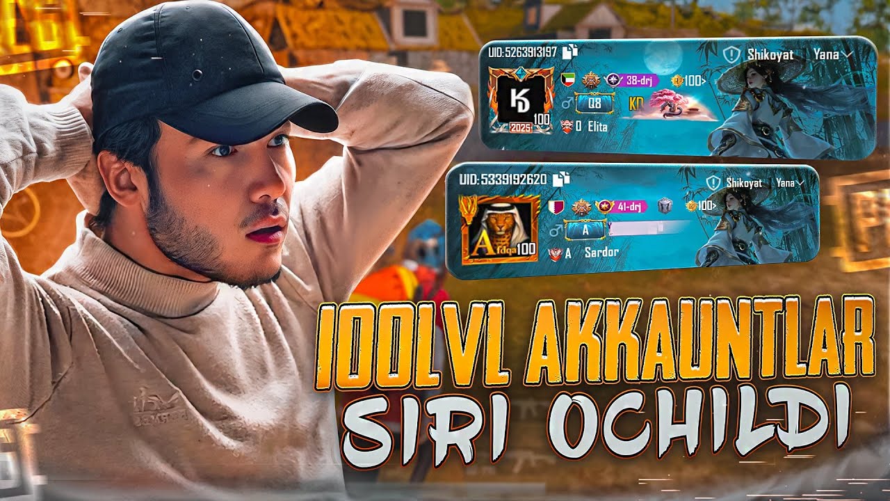 100 LVL AKKAUNTLAR SIRI TUTGAN SIRNI OCHDIM / PUBG MOBILE 