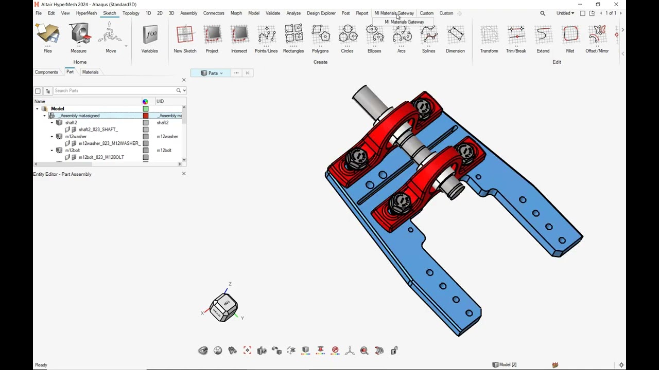 Шлюз Ansys Granta MI Materials Gateway для NX Siemens в HyperMesh &mdash; коннектор CAD в CAE