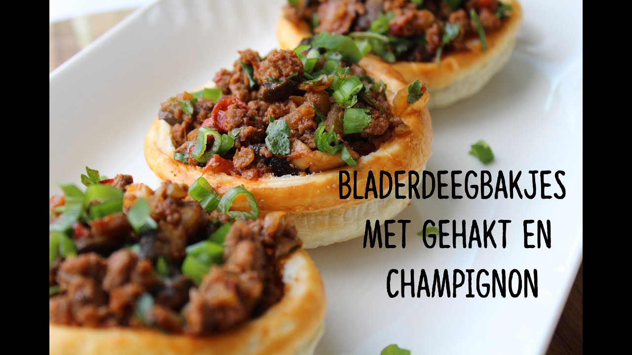 Bladerdeegbakjes met gehakt en champignon - ZARTOINTHEKITCHEN