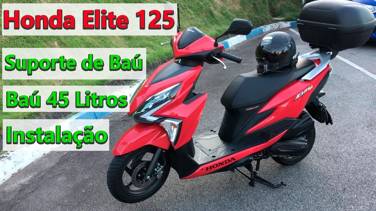 Instalação do Suporte e Baú  de 45 Litros na Honda Elite 125