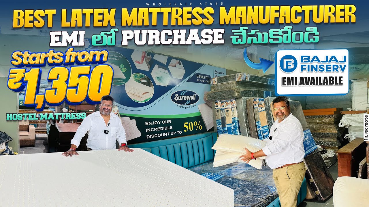 Best Latex Mattresses Factory Direct Discount Sale in Hyderabad, Free Pillows, EMI, Home Delivery