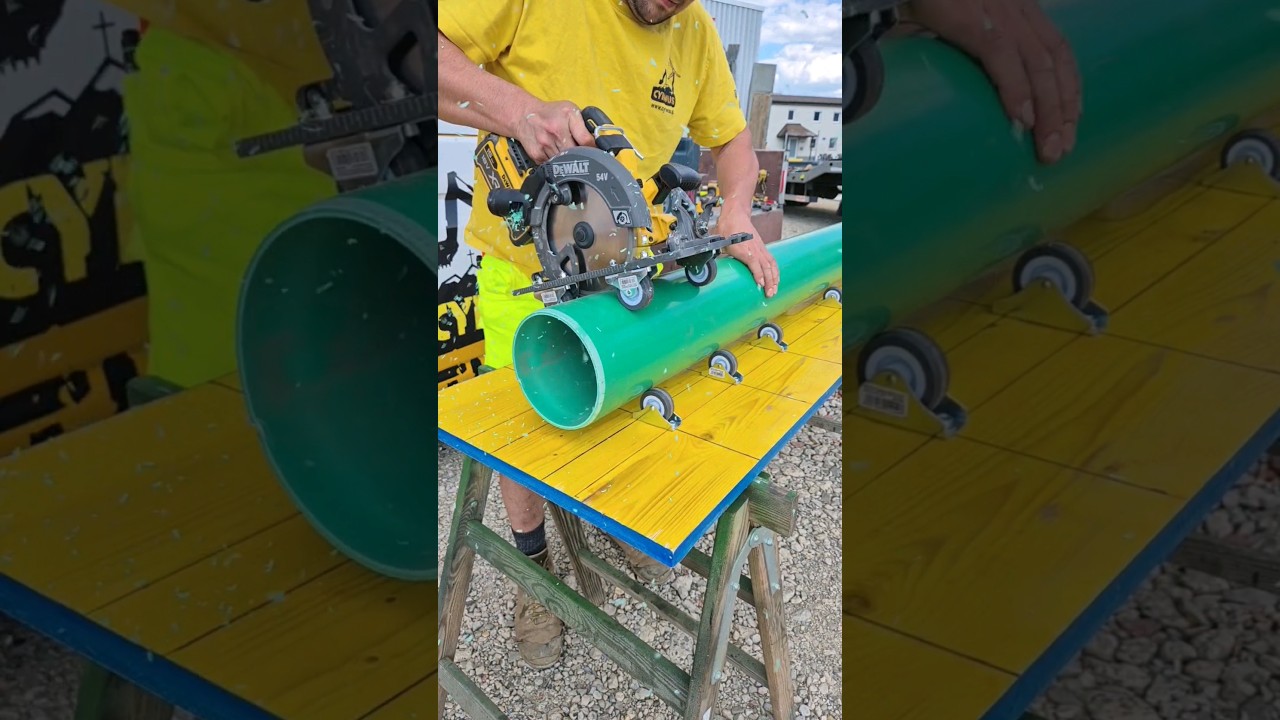 😱😱 KG Rohre schneiden High Level #shorts #baustelle #dewalt #hausbau #construction #bauen #amazing