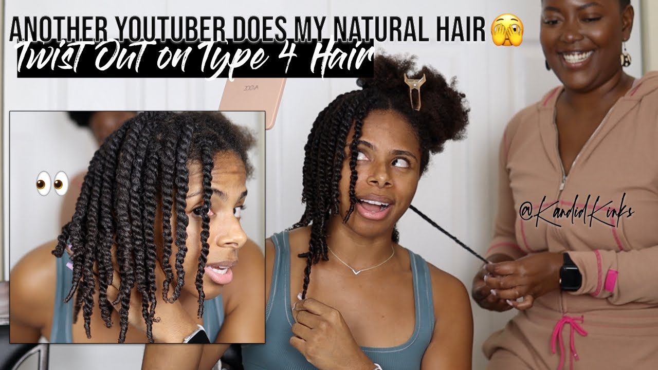 KandidKinks Does my Twist Out 🫣👀 | Another YouTuber Styles my Natural Hair | Thick Type 4 Hair
